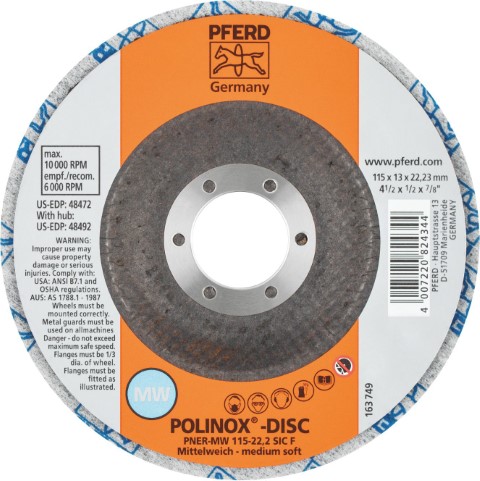 PFERD POLINOX WHEEL UNITIZED DISC PNER-MW 115-22.2 C FINE